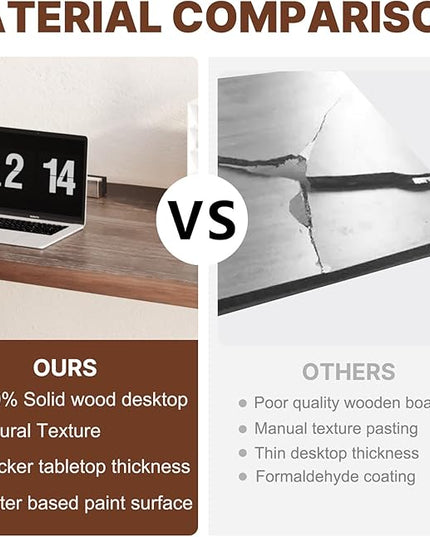 Solid Wood Computer Desk 55.1-inch Large Office Desk Home Simple Modern Long Desk Study Writing Desk Dining Table for Home Office
