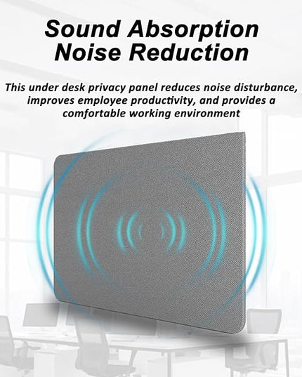 Under Desk Privacy Panel Divider No Drilling, Soundproof Modesty Panel for Office Desks Standing Workstation, Desk Privacy Divider Skirt Partition for Hidden Cables(Black,80x60cm/31.5x23.6in)