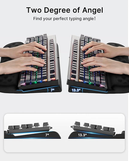Keyboard Wrist Rest Stand for Desktop, 2 Angle Adjustment Ergonomic Computer Keyboard Stand Key Board Riser Holder with Wrist Support for Office, Home, Desk