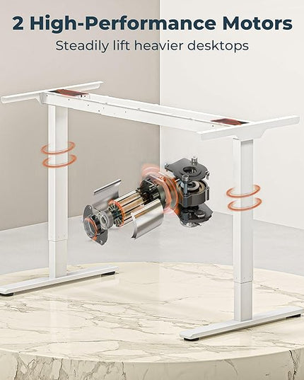 Dual Motor Standing Desk, Large Stand Up Desks, 79x31 Inches Electric Sit Stand Desk, 4 Memory Preset Adjustable Height Home Office Desks(White)