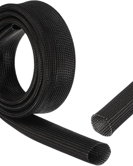 uxcell Insulation Cable Protector,18mm/0.71 Inch-1 Meter/3 Feet High Temp Fiberglass Sleeve Black