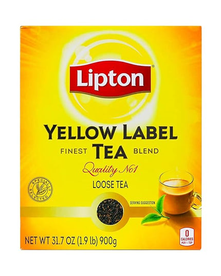 Lipton Yellow Label Finest Blend | Loose Black Tea | Premium Quality | Strong Flavor | Aromatic & Refreshing | 900 Grams (Pack of 1)