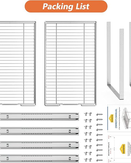 ROOMTEC Individual Pull Out Cabinet Organizer (11½" W x 21½" D), 2 Tier Spice Rack Organizer for Cabinet, Slide Out Drawer Pantry Shelf Organization and Storage for Kitchen Bathroom