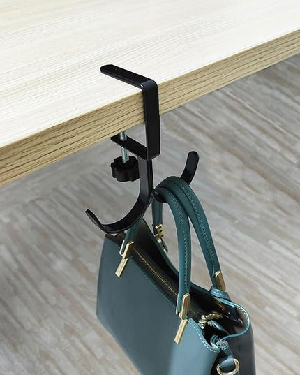KISOY Purse Hook for Table Handbag Hangers Purse Hanger for Desk Bag Hooks for Tables can Hook Bag Purse Heavy Duty Foldable Purse Holder for Table Floding (JL Type Hook)