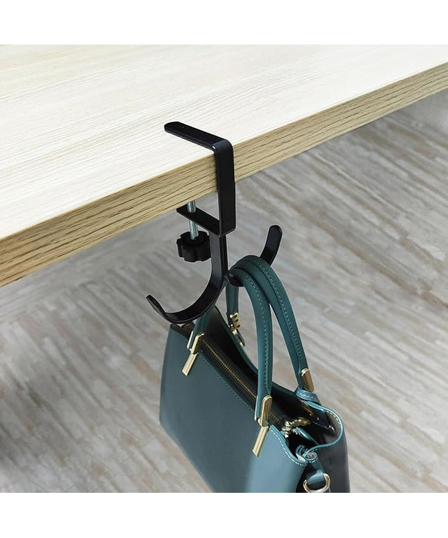 KISOY Purse Hook for Table Handbag Hangers Purse Hanger for Desk Bag Hooks for Tables can Hook Bag Purse Heavy Duty Foldable Purse Holder for Table Floding (JL Type Hook)