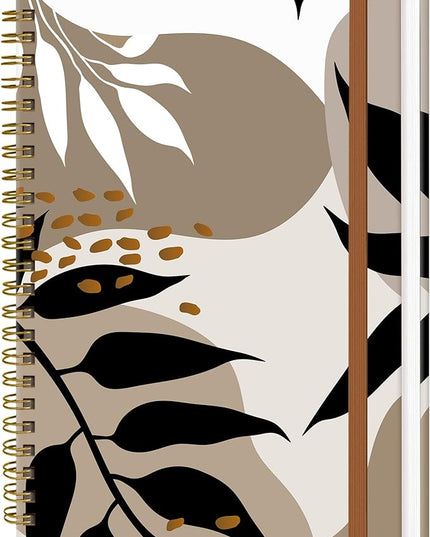 Spiral Journal Notebook for Women, Hardcover A5 College Ruled Notebook, 120 Pages, Thick Paper, Cute Lined Journal for School, Office & Work, 6 x 8.4 in(Tropical Leaves)