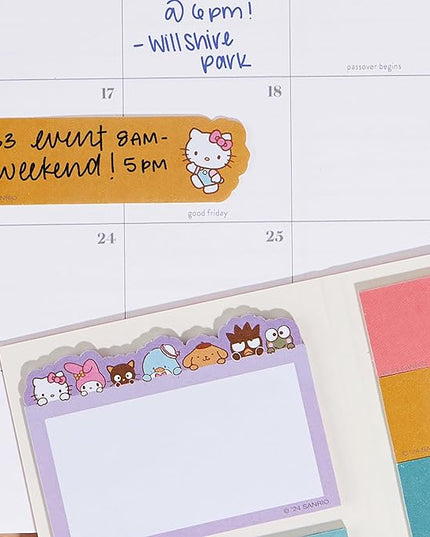 Erin Condren Hello Kitty and Friends Sticky Note Booklet, Set Reminders, Flag Pages, and Take Notes in Style, 11 Pads, 20 Sheets Each, 220 Sticky Notes Total