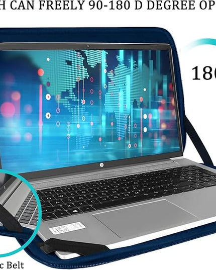 Laptop Sleeve Case 15.6 inch, Durable Shockproof Protective Computer Carrying Cover with Front Pocket, Briefcase Handbags Laptop Bag for 15.6 inch HP, Dell, Acer, Asus, Notebook, Blue
