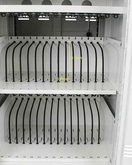 Laptop and Tablet Storage Cart,with Combination Lock Mobile Charging Cabinet for Up to 30 Unit,with Charging Port Screen Size Up to 16.3",Charging Cart for Tablets,Laptops,Suitable for School,Business