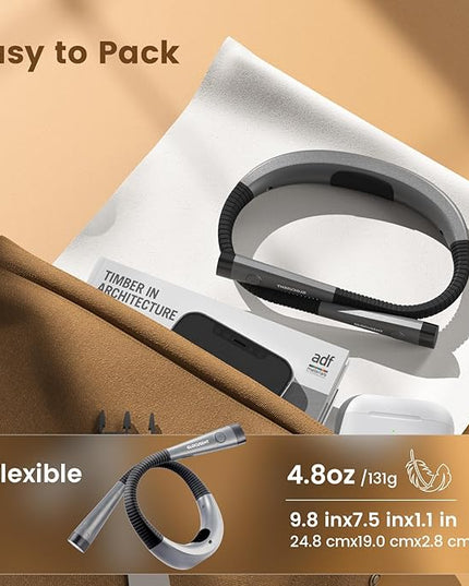 Glocusent Book Light, 3-Color & 6-Brightness Reading Light, Bendable Neck Light, 80-hr Lasting Rechargeable Book Light, Perfect Reading Lights for Books in Bed, Knitting, Repairing, Book Lovers Gifts