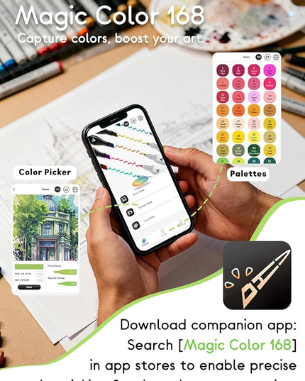 320 Colors Alcohol Markers with Free App, Chisel & Fine Tip Alcohol-Based Marker Set for Adults, Dual Tip Artist Markers for Drawing, Coloring Illustration, Painting and Great Gift Idea