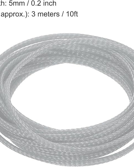 uxcell PET Expandable Sleeving 10ft 1/8" Gray Cable Management Sleeve Cord Organizer for Wrap Protect Cable