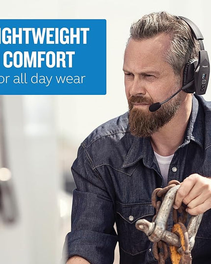 BlueParrott B550-XT Mono Bluetooth Wireless Headphones 96% Noise Canceling Over Head Trucker Headset with Mic, 100% Voice Control, IP54-Rated Protection, 24 hrs. Talk Time, Black
