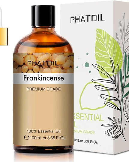 PHATOIL Frankincense Essential Oil 100ML, Essential Oils for Diffuser, Humidifier, Aromatherapy, Perfect for DIY Soap, Candle, Bath Bombs Making