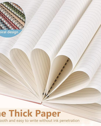 Fuutreo 12 Pcs Spiral Notebook for Work A5 8.3 x 5.7 Inch College Ruled Spiral Journal Notebook Kraft Cover Ruled Paper, 12 Color, 60 Sheets, 120 Pages for Office School(Earthy Color)