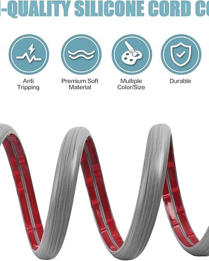 Floor Cord Cover Self Adhesive Cord Hider,20FT Cable Management, Extension Strip Protector for Wires, Prevent Cable Trips for Offices, Gyms, Exhibitions Cavity:0.39"(W) x 0.27"(H) Gray Wood