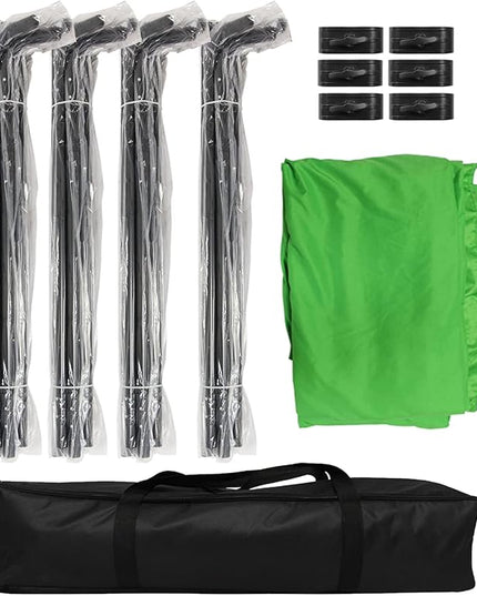 7.87ft x 13.12ft Green Screen Backdrop with Stand, Large Collapsible Green Backdrop with Heavy Duty Stand for Parties, Photography, Video Shooting, Live Streaming, Gaming