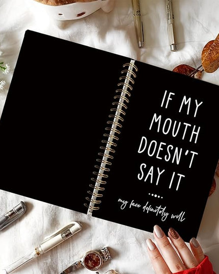 Sarcastic Spiral Notebook for Work, Funny Office Gifts for Coworkers, Funny Notebooks Journalfor Work, Office Humor Gifts, Black Hardcover Notebooks 5.5x8.3 Inch