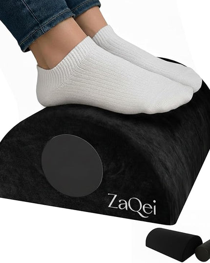 Foot Rest Under Desk Ergonomic Velvet Footstool with Massage Roller Improves Posture Relieves Plantar Fasciitis Reduces Fatigue for Office Home Gaming Adjustable Non Slip Washable Cover