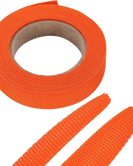 MECCANIXITY Braided Cable Sleeves Heat Shrinkable Fabric Sleeving, 1/2" 16ft Orange 2:1 Ratio Heat Shrinkable Cord Protector for Harness Cable, Network Cable Protection, Cable Management