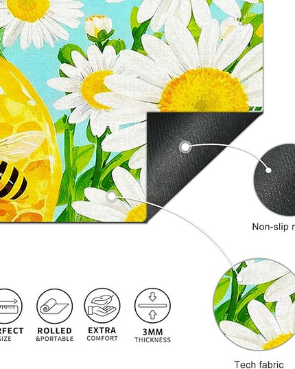 XL Mouse Pad Gaming Mousepad 31.5 x 11.8 Inch Large Keyboard Desktop Mat Diatomite Mouse Pad for Home and Office Desk Accessories with Honeycomb Bee Floral Artwork