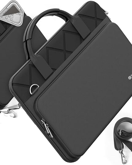 Smatree CityEdge Laptop Sleeve Case for 15.3 inch Apple MacBook Air 2025 M4/2024 M3/2023 M2, Apple Carrying Case with Accessory Pocket, Shoulder Strap, Patented Super-Corner Design (CE05)