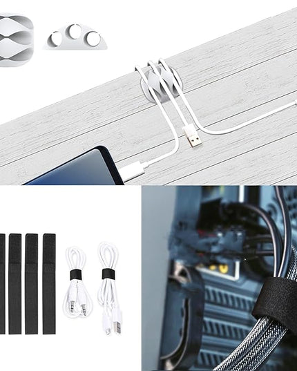 Updated White Cable Raceway Kit, 31(2x15.5 inch Open Slot Wire Covers for Cords, Cable Management System to Hide Under Desk/TV/Computer/Net/Power Cords (Pack 2)