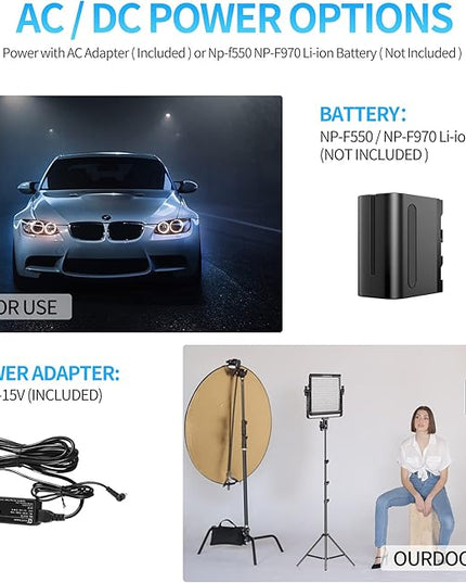 GVM 3 Pack LED Video Lighting Kits with APP Control, Bi-Color Variable 2300K~6800K with Digital Display Brightness of 10~100% for Video Photography, CRI97+ TLCI97 Led Video Light Panel +Barndoor