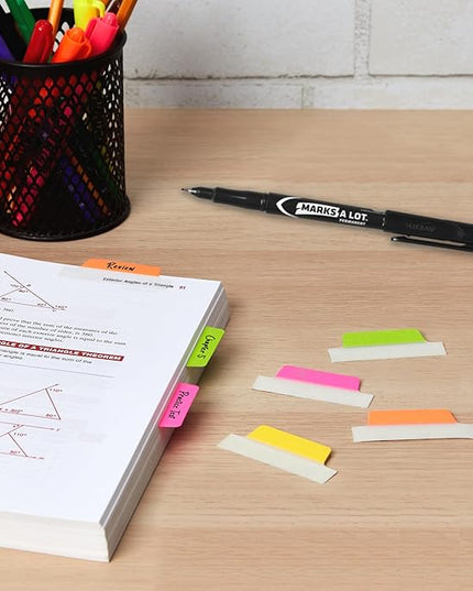 Avery Margin Ultra Tabs, 2.5" x 1", 2-Side Writable, Neon Colors, 24 Repositionable Tabs, 72 Packs (74767)