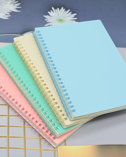Yansanido Spiral Notebook, 8 Pcs A5 Thick Plastic Hardcover 7mm College Ruled 8 Color 80 Sheets -160 Pages Journals for Study, Work, Travel and Notes (A5, 8 Pcs 8 Color)
