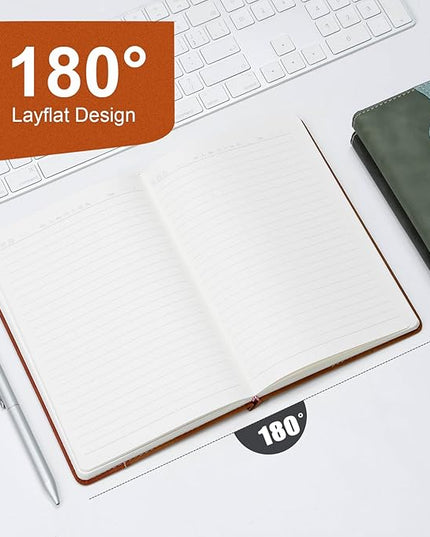 COMIX Lined Journal Notebook - 304 Pages 5.6" x 8.3" College Ruled Thick Journaling Notebook for Women & Men, Fits for Work, Diary, Travel, School, Business, Church, Hardcover, A5, Brown