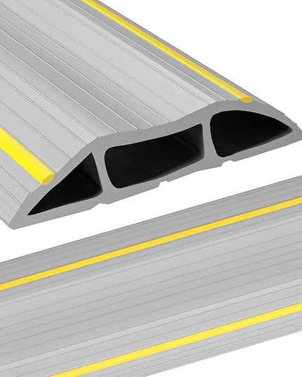 AGPTEK Heavy Duty Floor Cable Cover Cable Protector, 6.5 Ft Floor Cord Protector 3 Channels Floor Cord Cover (Mid Channel 0.93") Contains Cords, Cables and Wires, Good for Office, Home, or Outdoor