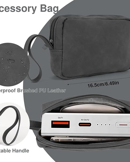 Allinside 13-14 Inch Laptop Sleeve Case for MacBook Pro 14" 2021-2024/MacBook Air 13" 2010-2017/MacBook Pro 13" 2010-2015, Waterproof Matte PU Leather Sleeve Cover with Stand & Accessory Pouch, Black