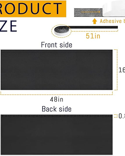 48" Under Desk Privacy Panel Self-Adhesive Modesty Panel 600D Heavy Duty Desk Skirt Privacy Divider for Office Home or Standing Workstation Concealer Shield
