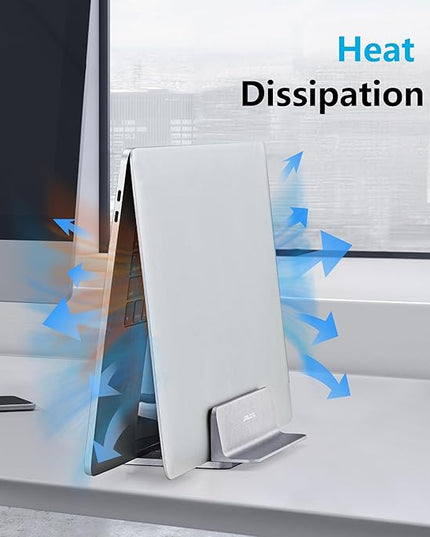 JARLINK Vertical Laptop Stand, Aluminum Laptop Holder Desktop Stand with Adjustable Dock Size (up to 17.3 inches) Compatible with All MacBook/Surface/Dell/Gaming Laptops (Silver)