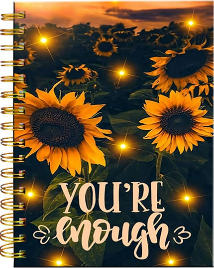iampanda Spiral Journal Notebook,Strong Twin-Wire Binding with Premium Paper for Girl Women,60 Sheets A5 College Ruled Notebook/Journal,Perfect for School Office Home Gifts,Sunset Sunflower