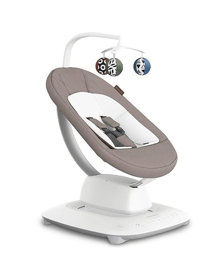 UPPAbaby Mamaroo Smart Swing – Customizable Soothing Modes with MotionSync Technology – Infant Recline + Bluetooth Enabled – Included Newborn Insert – Wells (Dark Taupe Mélange)