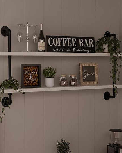 Floating Bookshelf Bathroom Shelves Over Toilet Industrial Pipe Shelving Pipe Shelves Rustic White Wall Shelves 36 Inch Farmhouse Book Shelves for Wall Mounted