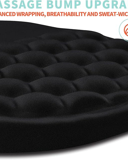 Ergonomic Mouse Pad Wrist Support with Memory Foam Massage Bulge, Carpal Tunnel Pain Relief Mousepad Wrist Rest for Mouse(12x8 inch, Black)