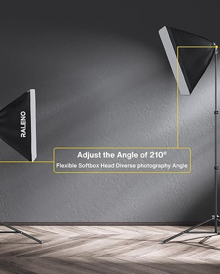 RALENO Photography Lighting Kit, 8.5x10ft Photo Backdrops Stands with 6x9ft Green Screen, 50W LED Bulbs, 5500 K, 97CRI, Umbrellas&Softbox Lighting kit for Studio Portrait Product Photography