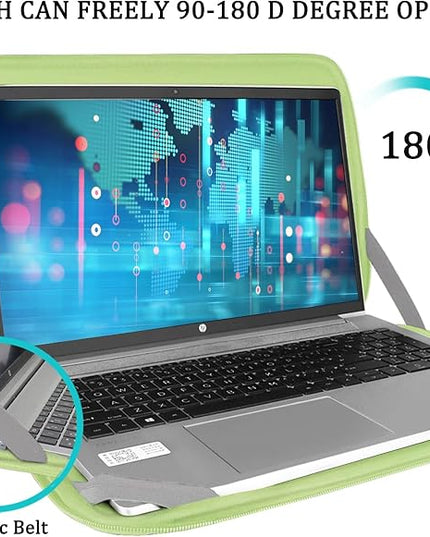 Laptop Sleeve 15.6 inch, Shockproof Protective Computer Carrying Cover with Front Pocket, Briefcase Handbags Laptop Case for 15.6 inch HP, Dell, Acer, Asus, Notebook, Light Green