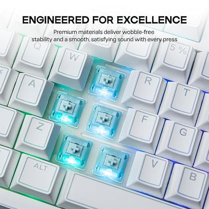 EPOMAKER Creamy Jade 45gf Gaming Keyboard Switches, 100 PCS Linear Switch, 5-Pin Pre-Lubed Switch, with PC/PA66 Case, POK Stem, Compatible with MX Keycaps for Mechanical Keyboard