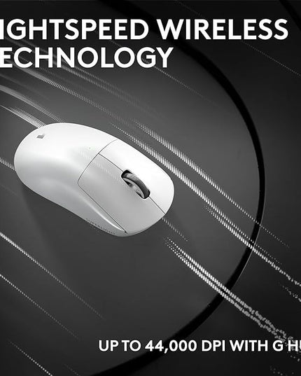 Logitech G PRO X Superlight 2 Wireless Gaming Mouse, 60g Pro-Grade with 5 Programmable Buttons, 44k DPI Sensor, 8kHz Report Rate, USB-C Charging for PC/Mac - White