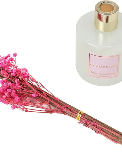 Cocorrína Reed Diffuser Set - White Peach& Oolong Reed Diffuser 2 Packs 6.7oz Scent Fragrance Oil Diffuser for Bedroom Bathroom
