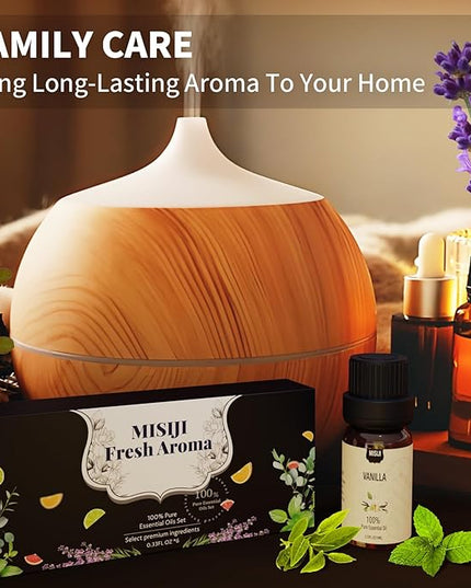 MISIJI Essential Oils Set Top 6 Aromatherapy-Essential Oils for Diffuser for Home,Air Freshening Diffuser Oils Scents for Aromatherapy,Laundry,Candle&Soap Making,Humidifiers 6 X 10ML