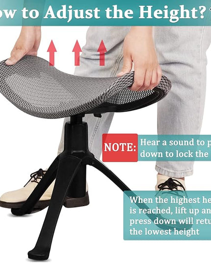 Footrest for Desk Adjustable Height 2-in-1 Function Rotatable Ergonomic Under Desk Footrest Ottoman Stool Rolling Leg Rest for Home Office (Gray)