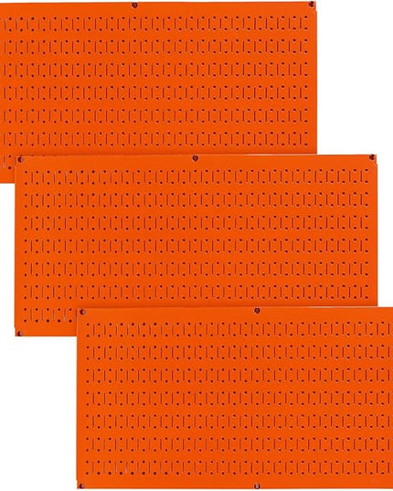 Wall Control Pegboard Value Pack - (3) Pack of Wall Control 16-Inch Tall x 32-Inch Wide Horizontal Orange Metal Wallboards for Home & Garage Tool Storage Organization (Orange Pegboard)