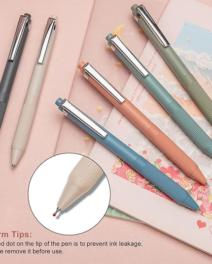 Linbsunne Gel Pens Black Ink Pens for Office 0.5mm Fine Point Pens Smooth Writing Retractable Work Pen (Metal clip-12 pcs)