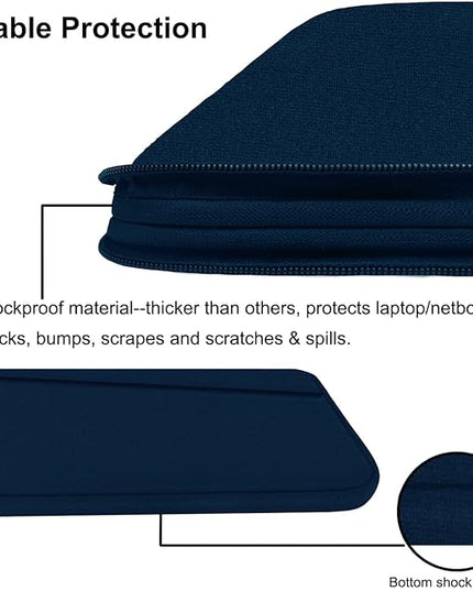 Laptop Sleeve Case, 15.6 inch, Durable Computer Carrying Bag Protective Case Briefcase Handbag with Front Pocket, Slim Laptop Cover for 15.6 Inch HP, Dell, Lenovo, Asus, Notebook, Blue