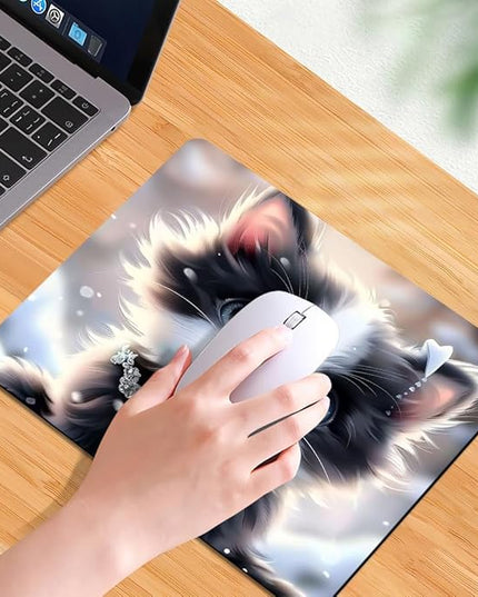 Cute Cat Square Mouse pad, Texture, Waterproof, Anti Slip Rubber Base, Computer Mouse pad, Laptop Mouse pad